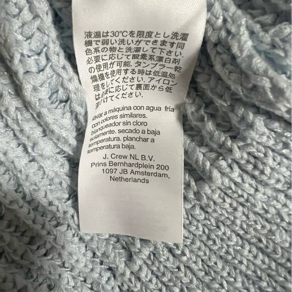 J. Crew Light Blue Cropped patch-pocket beach cardigan sweater - Picture 8 of 11